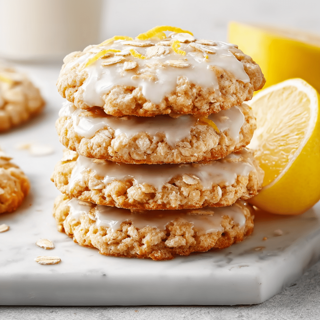 Lemon Oatmeal No-Bake Cookies – Easy, Zesty & Healthy Treat 5 Refreshing Lemon Oatmeal No-Bake Cookies on a marbre board