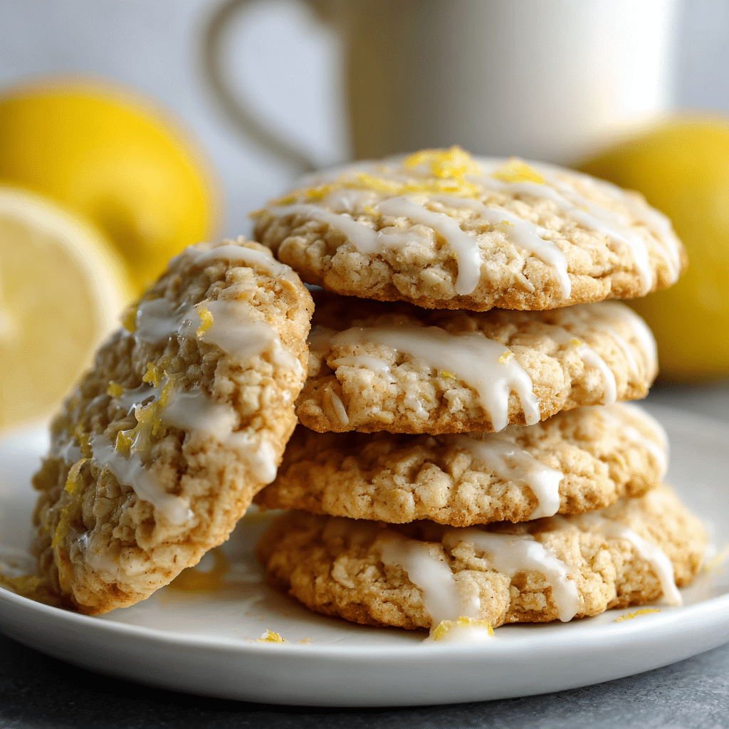 Lemon Oatmeal No-Bake Cookies – Easy, Zesty & Healthy Treat 4 Refreshing Lemon Oatmeal No-Bake Cookies on a plate