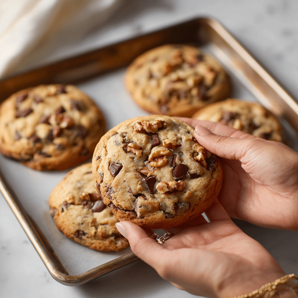 Levain Chocolate Walnut Cookies – Thick, Gooey & Bakery-Style Perfection 6 Delicious Levain chocolate walnut cookie with rich chocolate chunks and walnuts