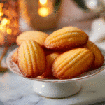 Classic Madeleines – Buttery French Sponge Cakes Made Easy 7 A plate of golden brown madeleines, the classic French tea cakes.