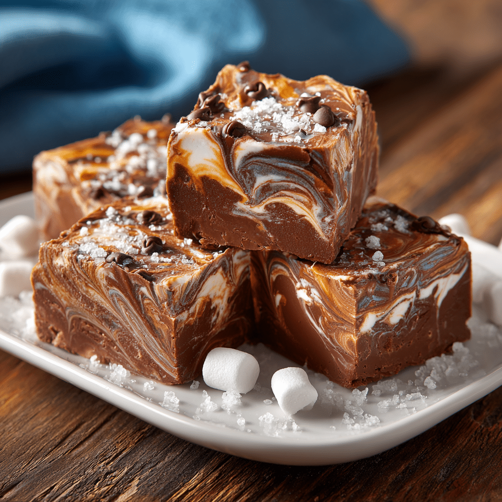 Easy Marshmallow Chocolate Fudge – Sweet & Creamy Treat 6 Delicious Marshmallow Swirl Fudge with a rich, creamy texture and colorful swirls.