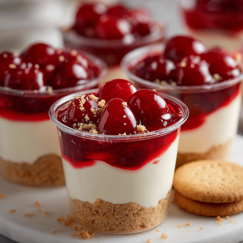 No-Bake Cheesecake Cups - Perfect for Any Occasion 6 Delicious no-bake cheesecake cups served in elegant dessert cups