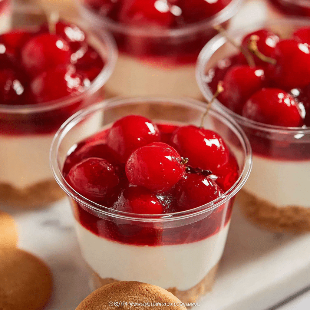 No-Bake Cheesecake Cups - Perfect for Any Occasion 5 Delicious no-bake cheesecake cups served in elegant dessert cups