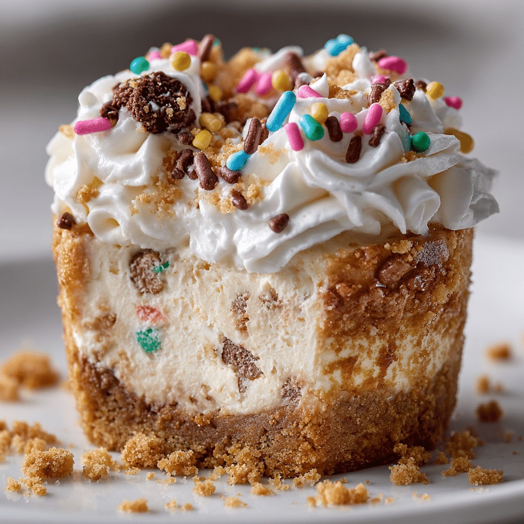 Delicious no-bake mini ice cream cakes topped with chocolate and sprinkles