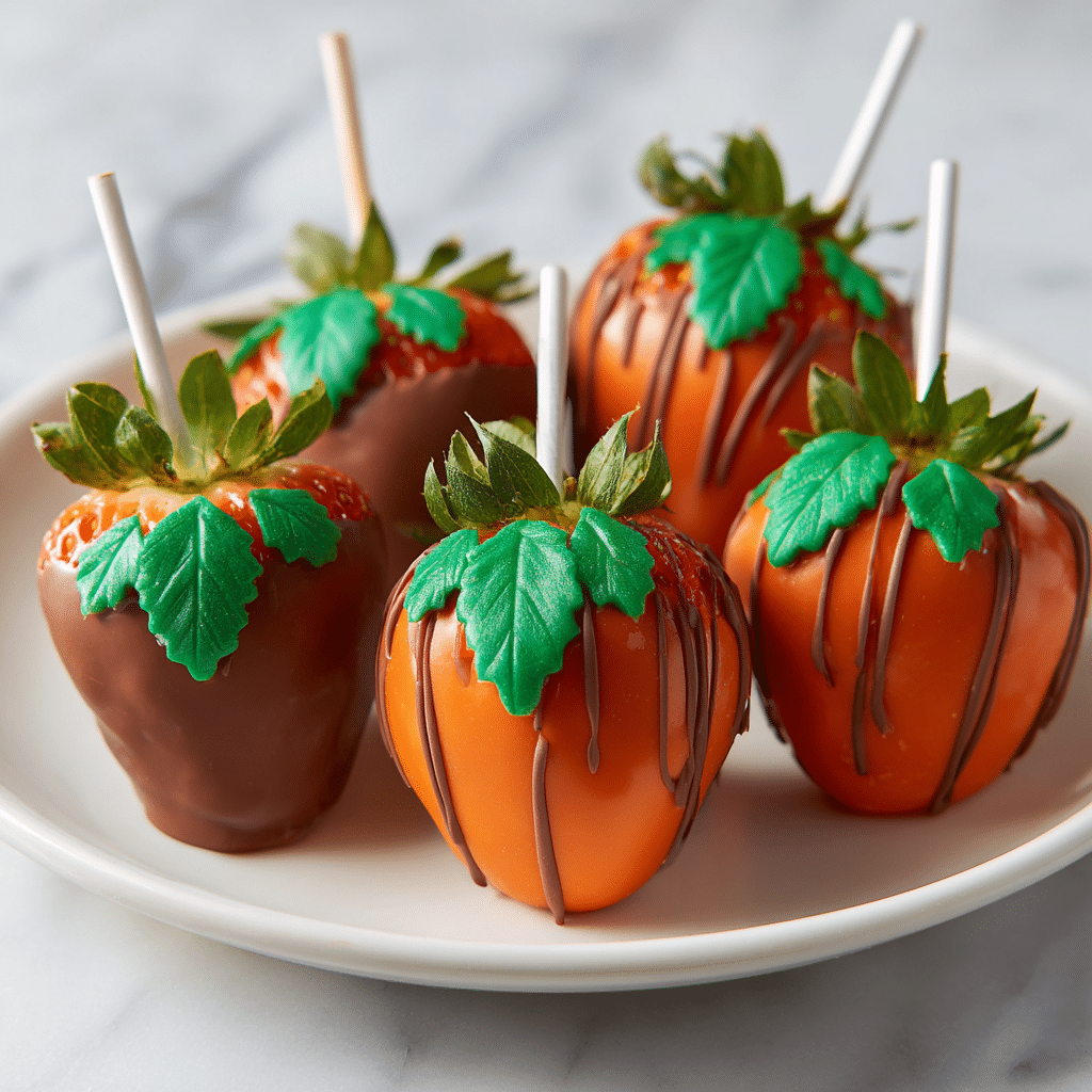 Pumpkin Patch Strawberries – Fun Fall Treat Everyone Will Love 6 Pumpkin patch strawberries ripe for picking in a vibrant fall setting