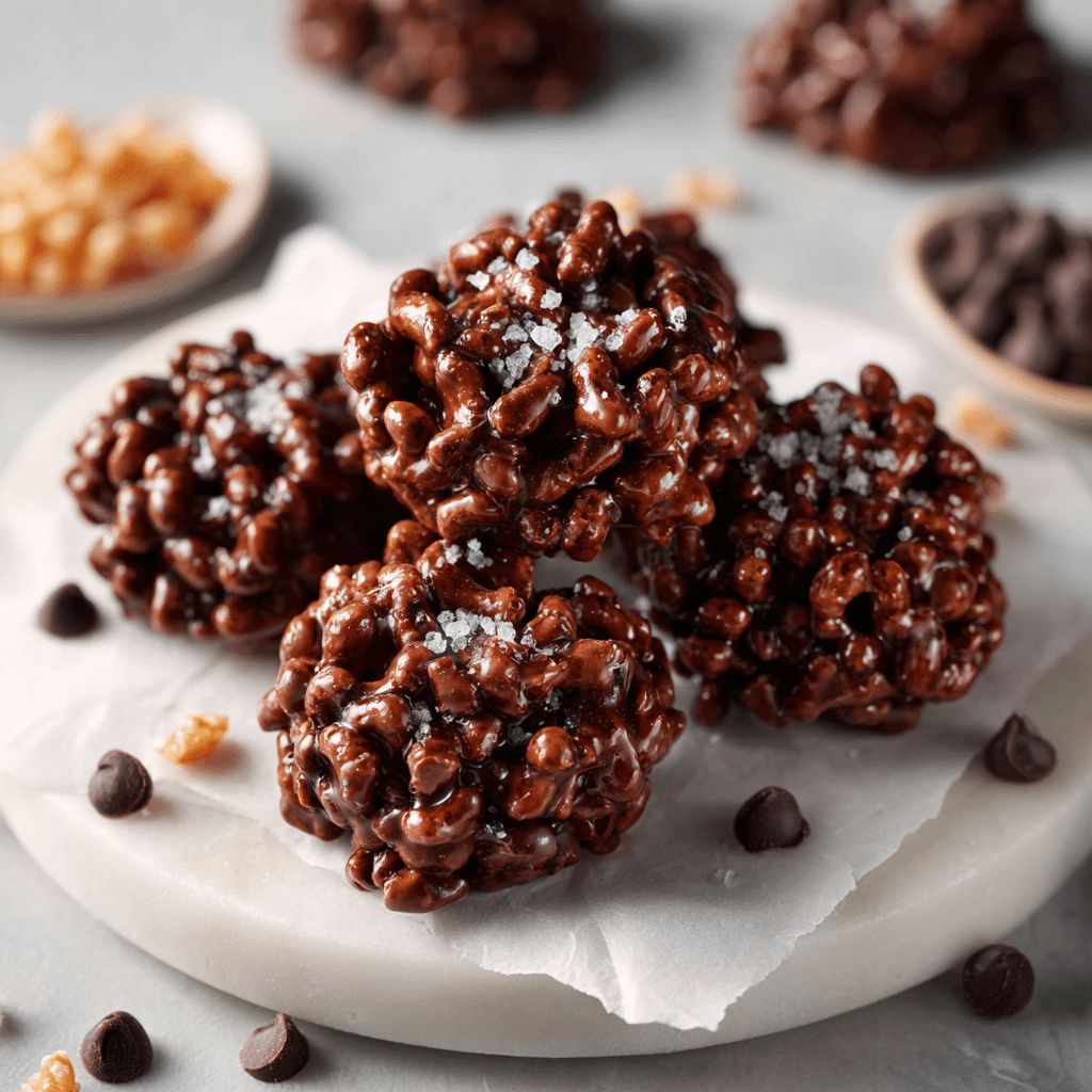 Quinoa Chocolate Crisps – Crunchy, Guilt-Free & Easy Snack Recipe 6 Crunchy quinoa chocolate crisps, a healthy and tasty snack option.