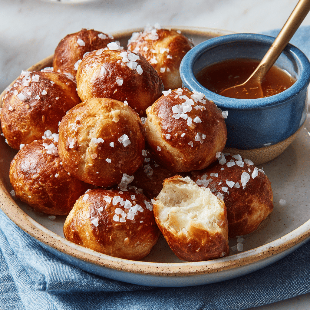 Delightful Sourdough Discard Pretzel Bites That Everyone Will Love 6 Freshly baked sourdough pretzel bites with a golden brown crust