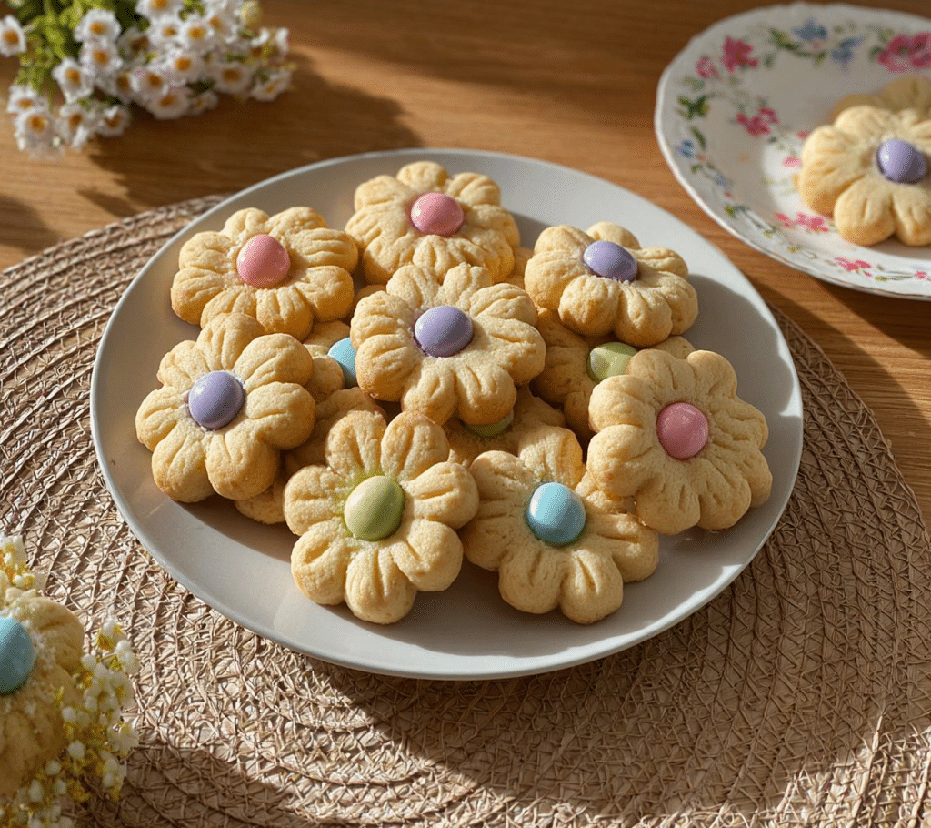 Easy Spring Shortbread Cookies Recipe | Perfect for Easter & Mother’s Day 6 Spring Flower Shortbread Cookies decorated with vibrant floral patterns