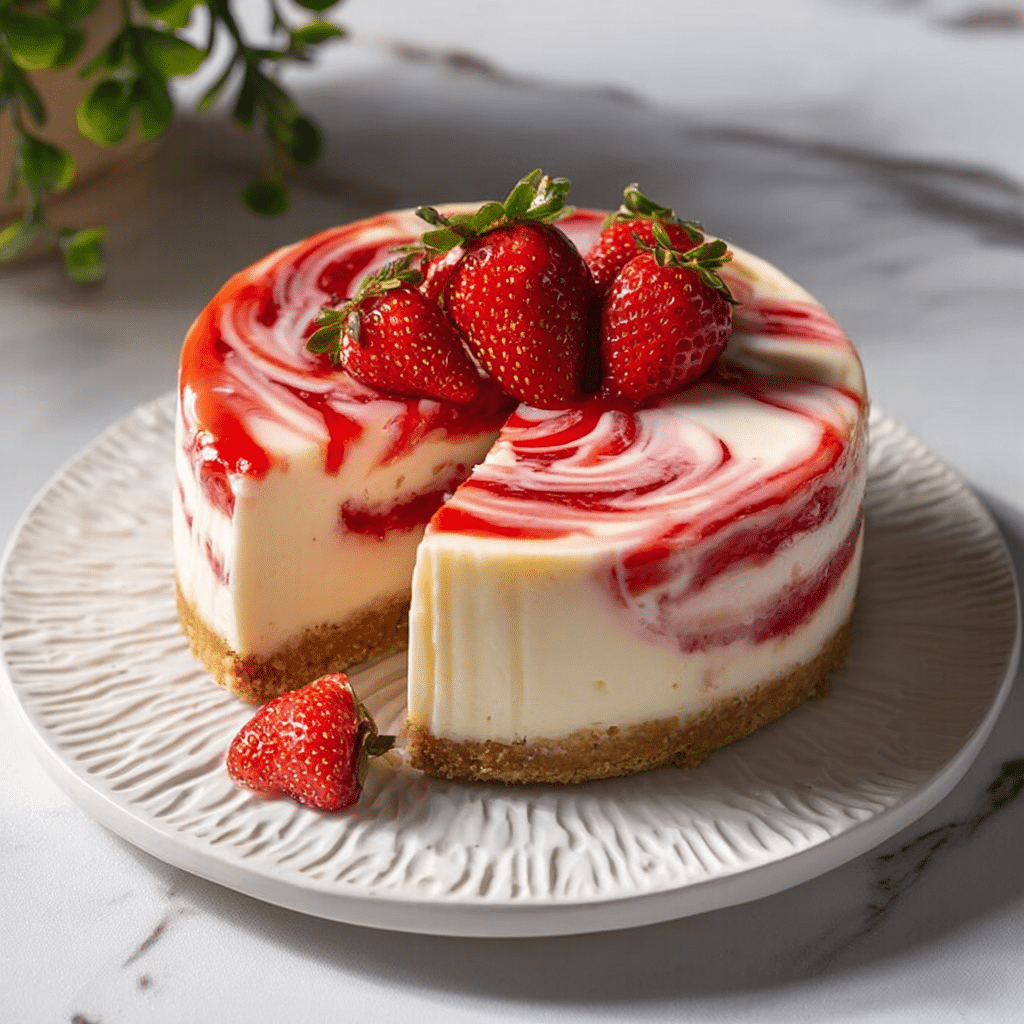 Strawberry Swirl Cheesecake – Creamy, Tangy & Easy Recipe 6 Strawberry Swirl Cheesecake
