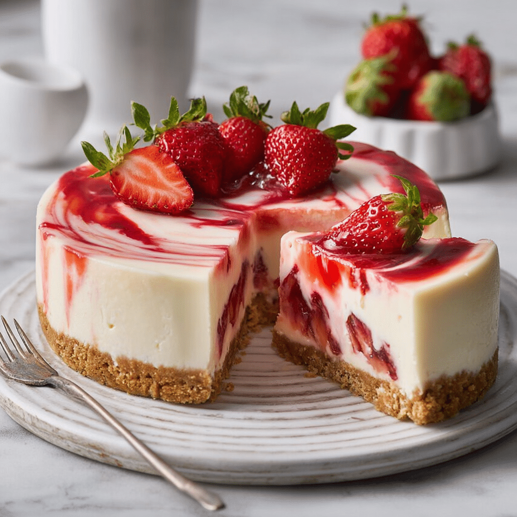 Strawberry Swirl Cheesecake – Creamy, Tangy & Easy Recipe 4 Strawberry Swirl Cheesecake