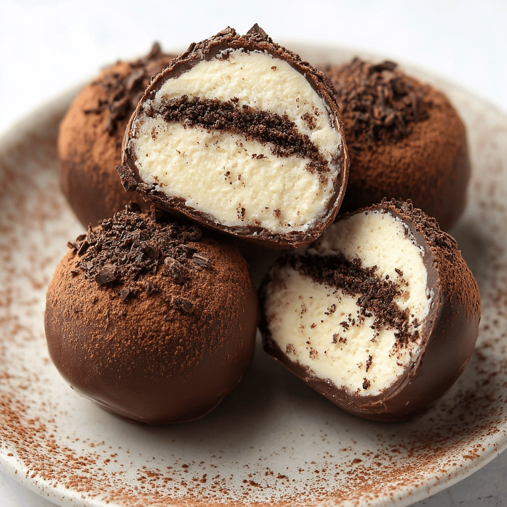 Tiramisu Truffles Recipe: Indulge in a Sweet Delight! 4 Delicious homemade tiramisu truffles decorated with cocoa powder and coffee beans