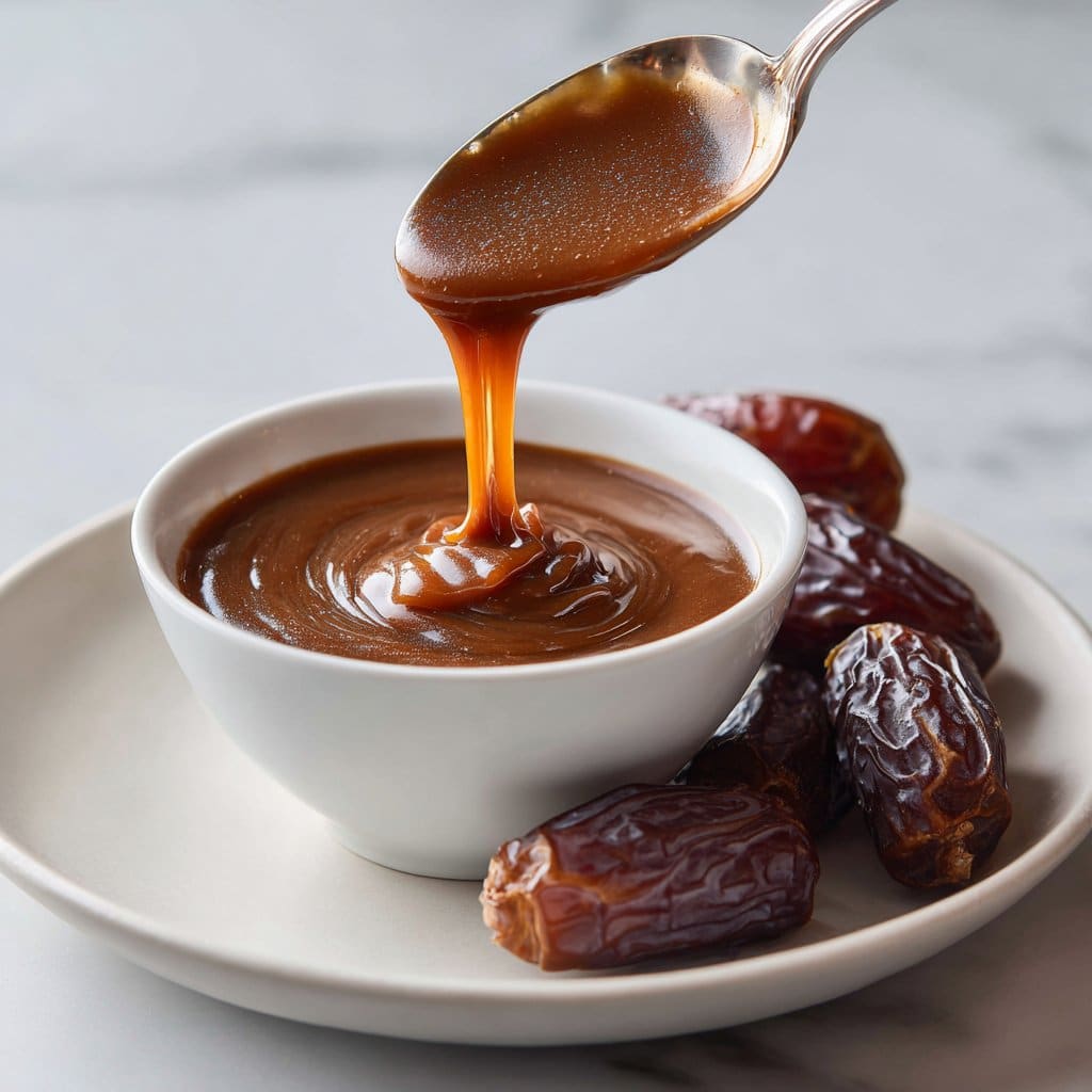 Indulge in the Sweet Goodness of Date Caramel: Your New Favorite Treat 4 Delicious date caramel spread in a jar with dates and nuts.