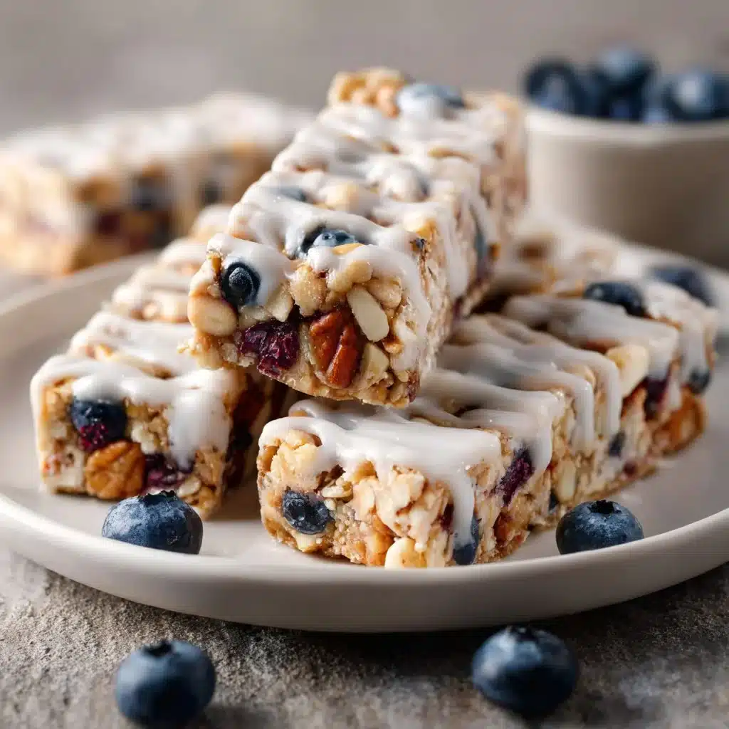 Blueberry Vanilla Greek Yogurt Granola Bars for a healthy snack