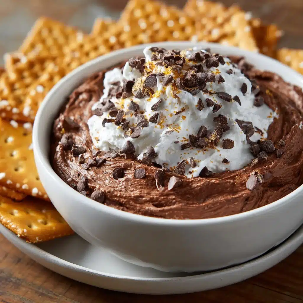 Brownie Batter Dip – No-Bake Dessert for Chocolate Lovers 4 Bowl of creamy brownie batter dip with chocolate sprinkles and dippers