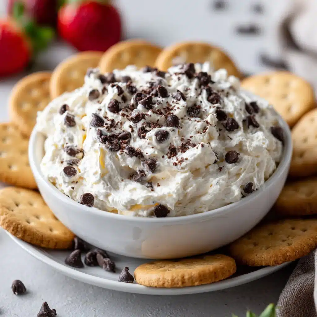 No-Bake Chocolate Chip Cheesecake Dip – Quick, Fun, and Delicious! 4 Delicious chocolate chip cheesecake dip served with graham crackers.