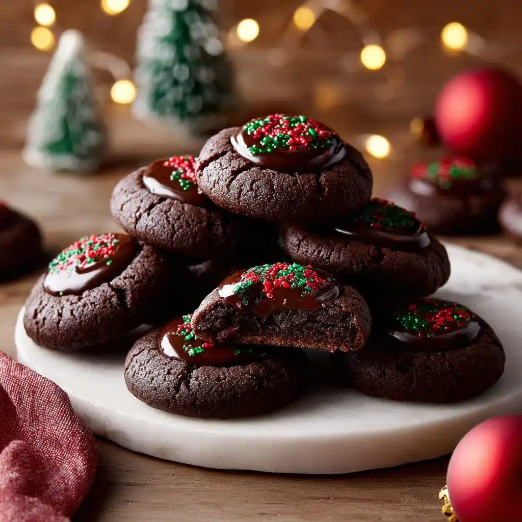 Best Chocolate Thumbprint Cookies Recipe for Holidays & Parties 4 Delicious Chocolate Thumbprint Cookies filled with chocolate ganache.