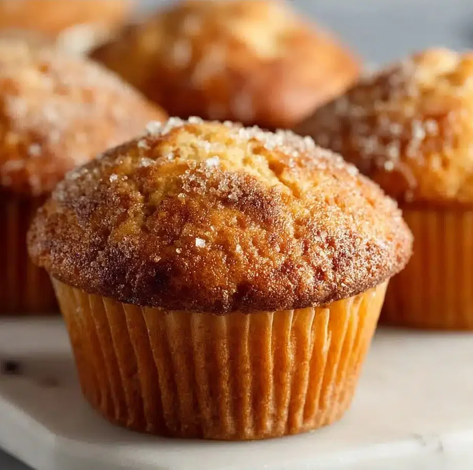 Soft & Fluffy Pumpkin Muffins with Cinnamon Sugar Topping 4 Delicious cinnamon sugar pumpkin muffins fresh out of the oven