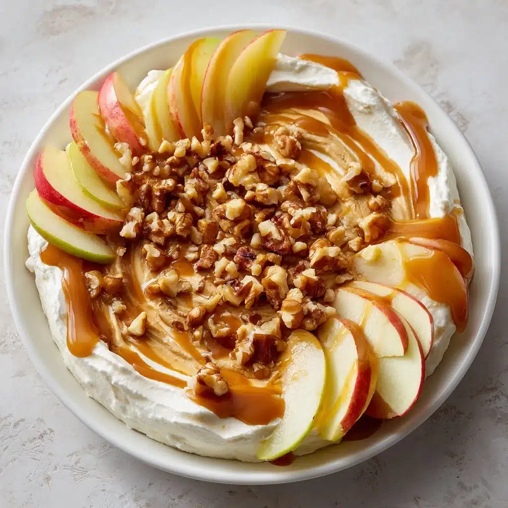 Cream Cheese Caramel Apple Dip – Easy, Sweet & Perfect for Fall 4 Cream cheese caramel apple dip served with sliced apples