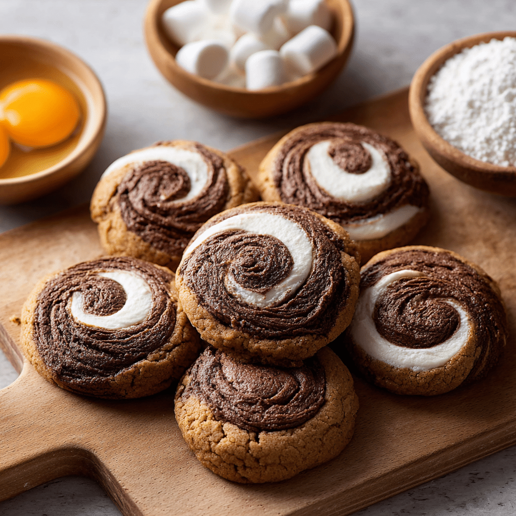 Chocolate Marshmallow Swirl Cookies – Easy Chewy Cookie Recipe 6 Chocolate Marshmallow Swirl Cookies with gooey marshmallows and rich chocolate