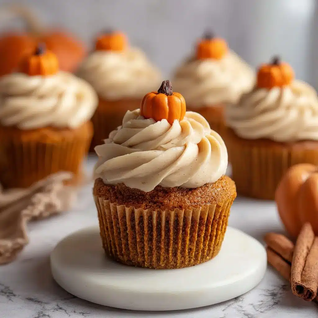 Home Page 6 Delicious homemade pumpkin cupcakes topped with cream cheese frosting
