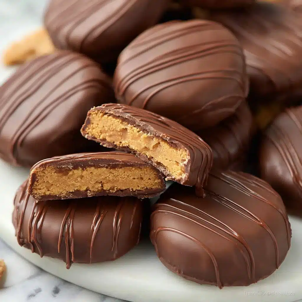 Copycat Tagalong Cookies – Rich Chocolate Peanut Butter Treats 6 Plate of homemade Tagalong cookies with chocolate and peanut butter