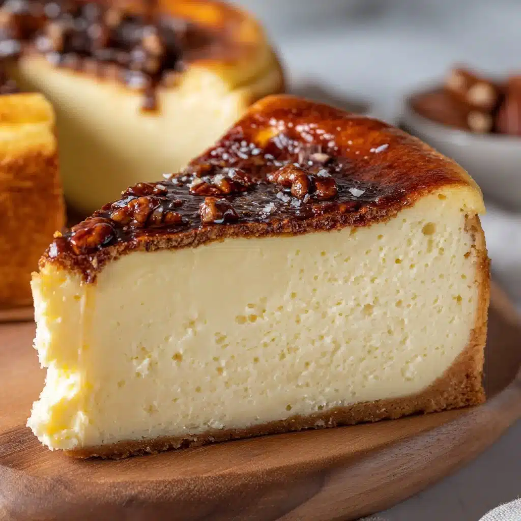 Keto Basque Cheesecake – Easy Low-Carb, Sugar-Free Delight 4 Delicious Keto Basque Cheesecake slice topped with fresh berries.