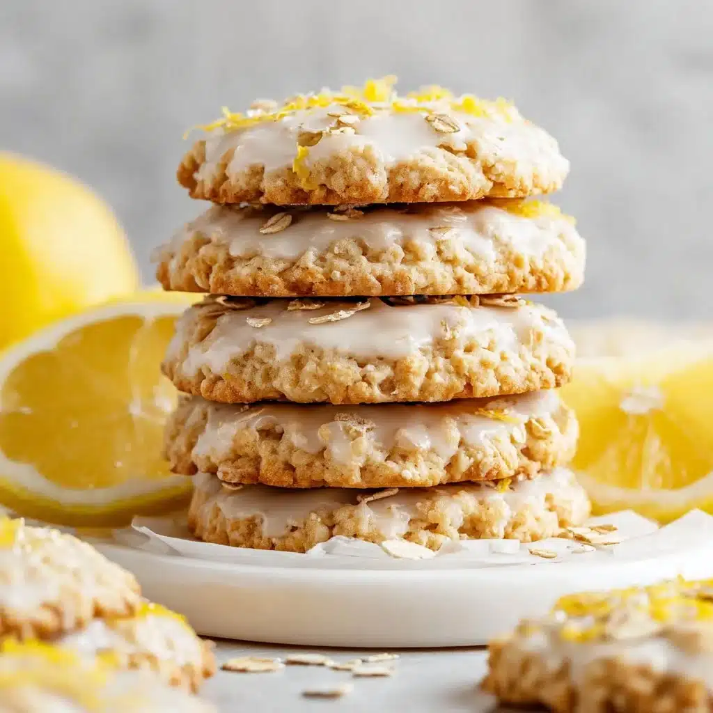 Lemon Oatmeal No-Bake Cookies – Easy, Zesty & Healthy Treat 6 Refreshing Lemon Oatmeal No-Bake Cookies on a plate