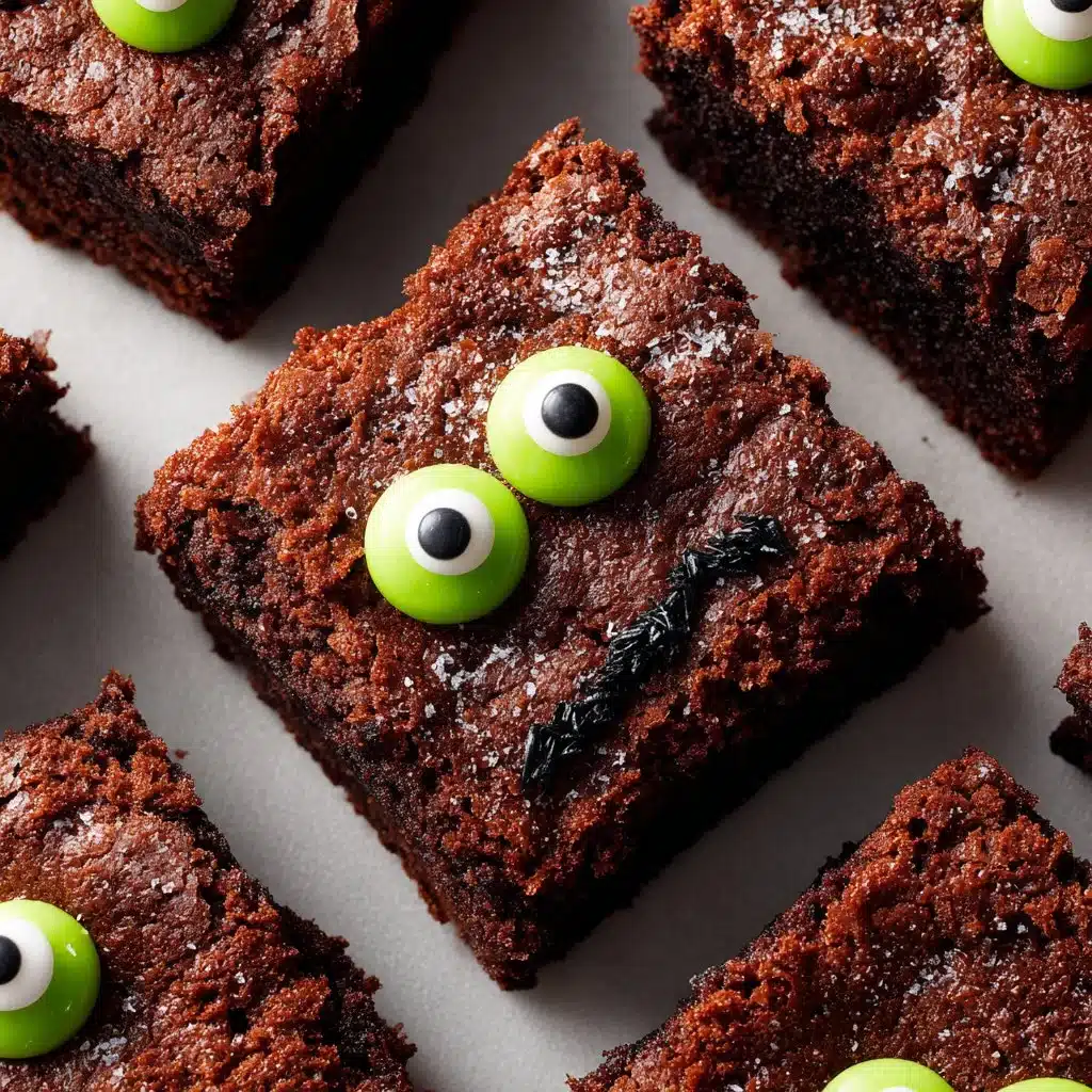 Monster Mash Brownies – Fudgy Halloween Treats for Kids & Adults 4 Delicious Monster Mash Brownies with spooky toppings for Halloween