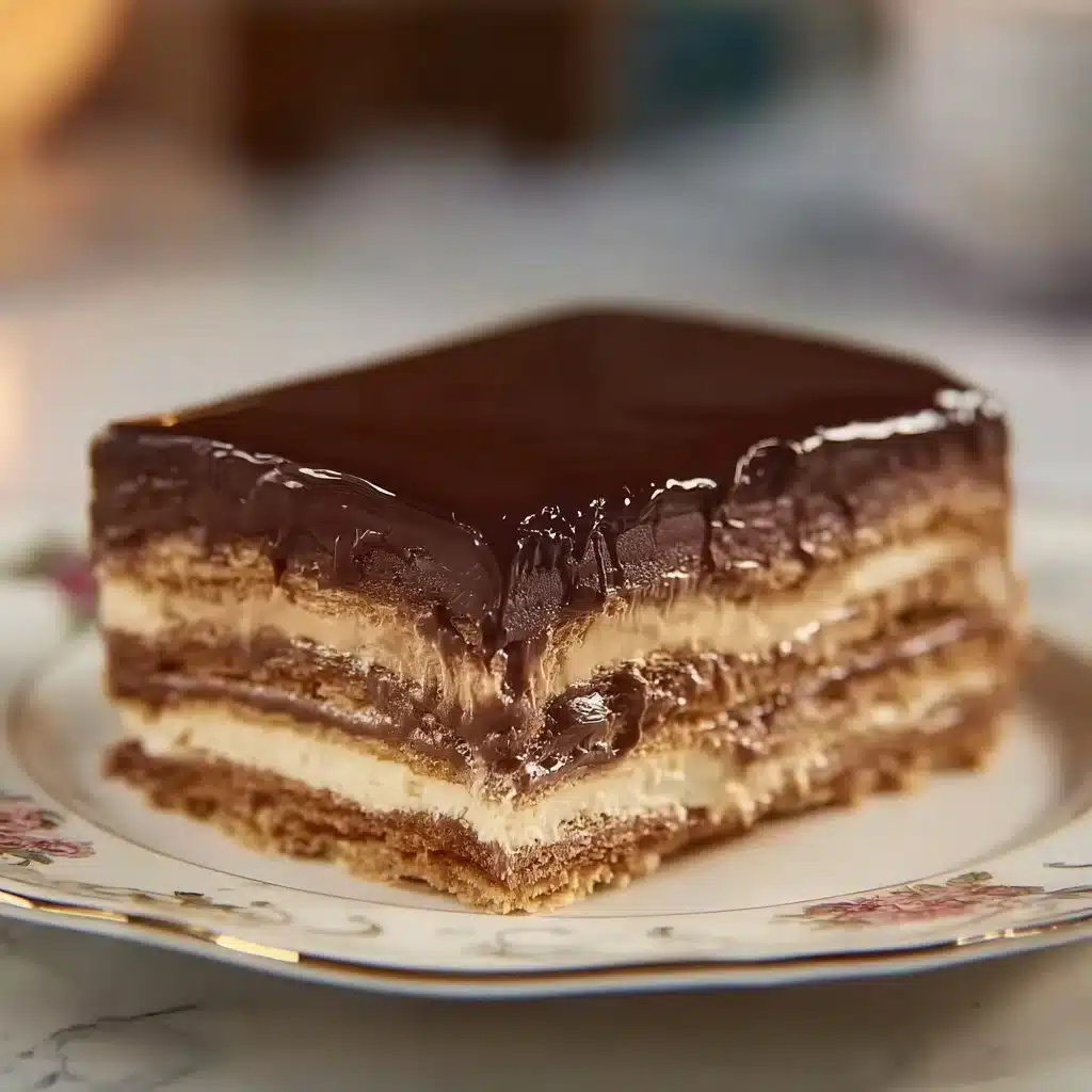 No Bake Eclair Cake – Easy, Creamy & Irresistible Dessert 15 Delicious no bake eclair cake topped with chocolate and cream layers.