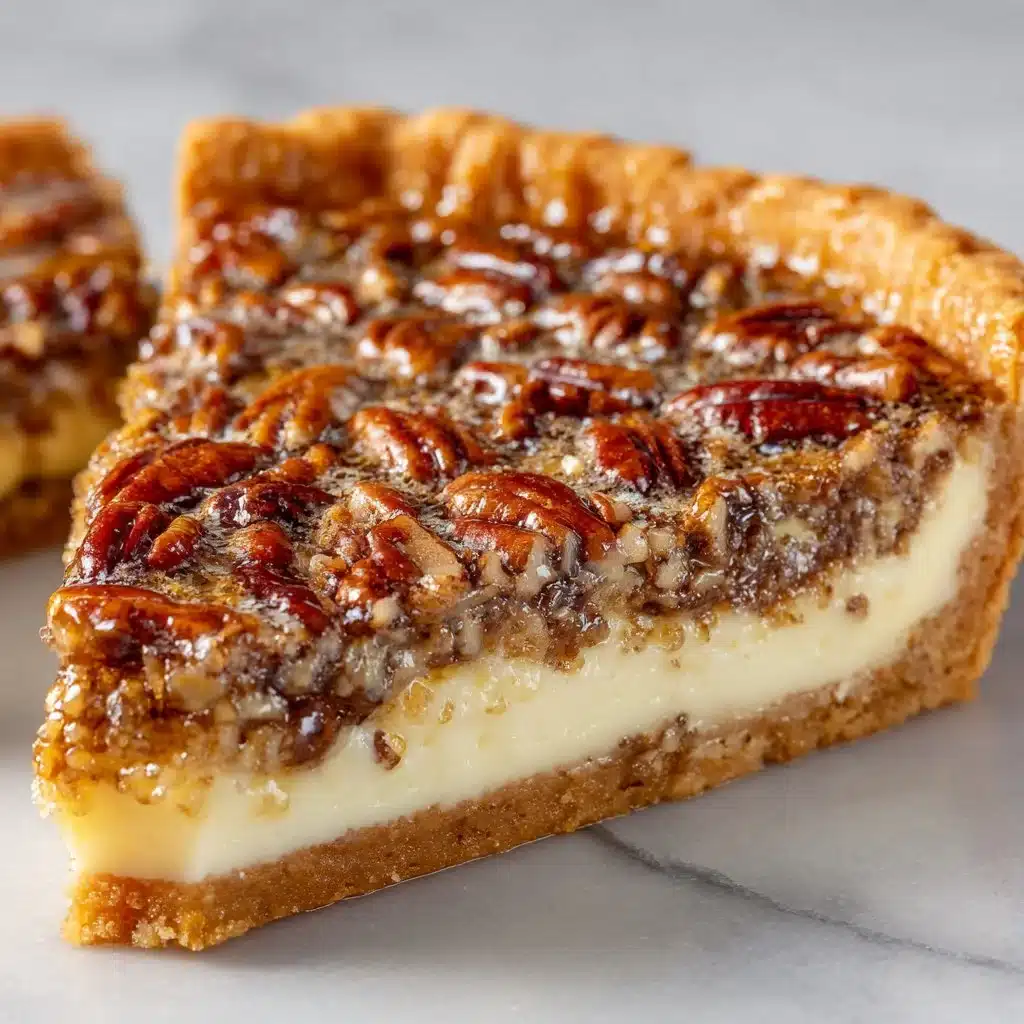 Easy Pecan Cheesecake Pie – The Best Dessert for Any Occasion 4 Delicious pecan cheesecake pie topped with pecan pieces