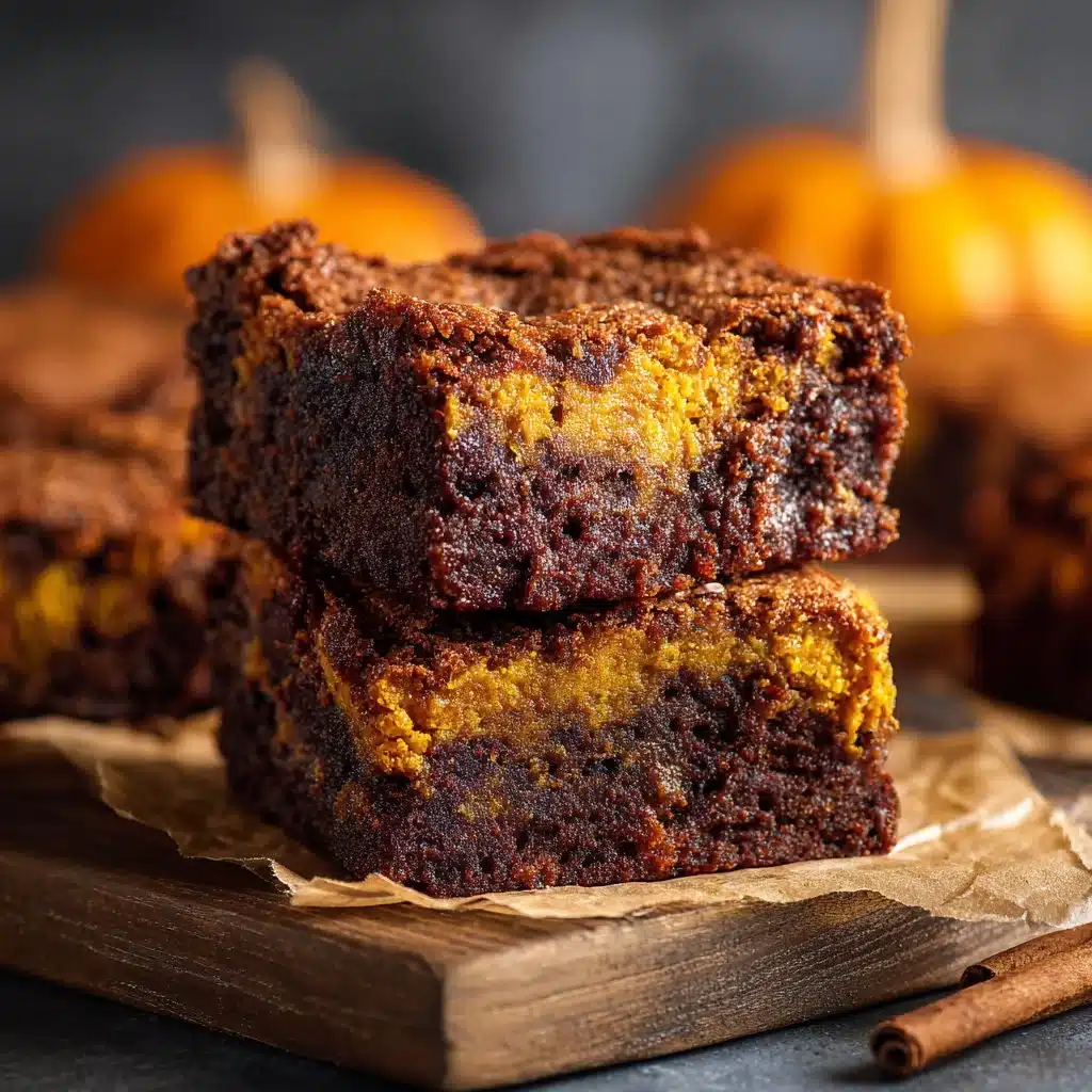 Pumpkin Brownies – Fudgy, Spiced & Irresistibly Cozy for Fall 5 Delicious homemade Pumpkin Brownies topped with chocolate and pumpkin spice