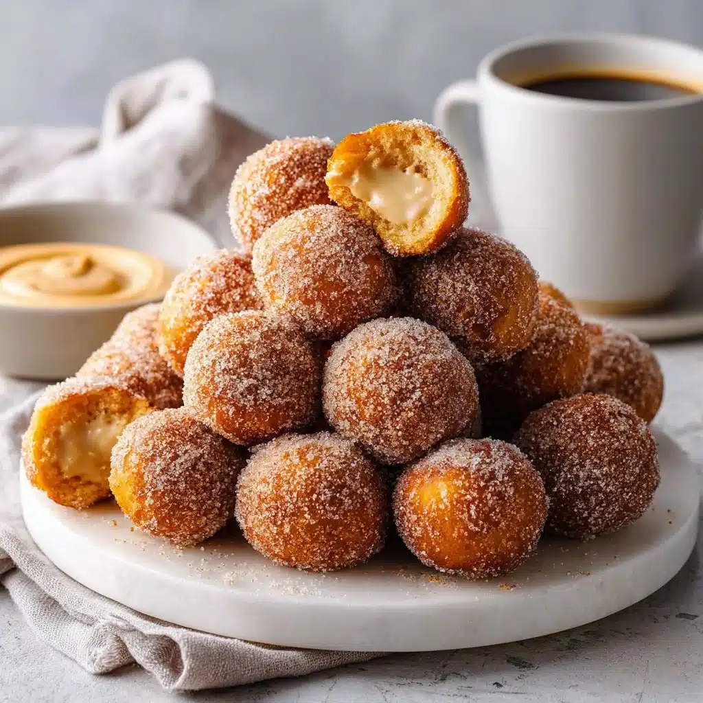 Cinnamon Sugar Pumpkin Donut Holes – A Fall Favorite 4 Delicious pumpkin donut holes arranged on a plate
