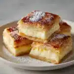 Vanilla Custard Cream Squares dessert on a plate