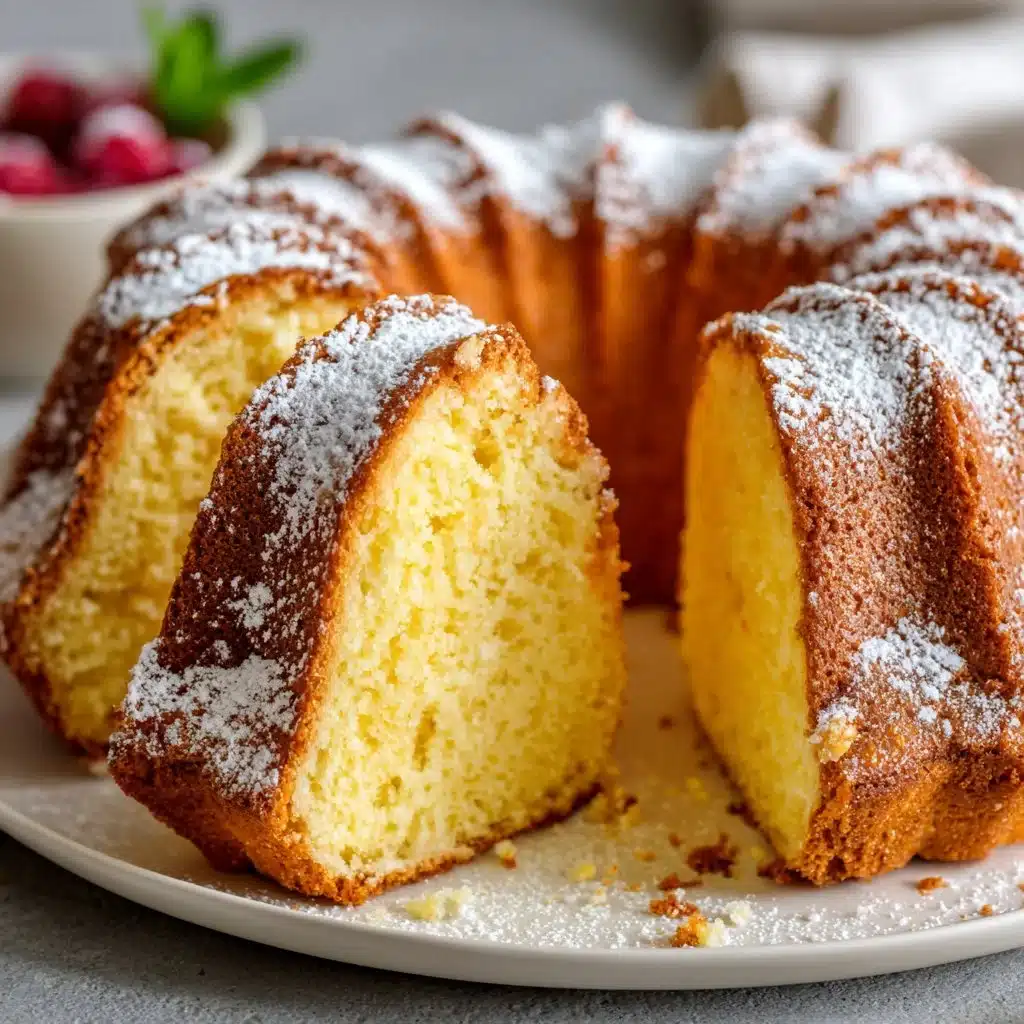 Easy 4-Ingredient Pound Cake Recipe You’ll Adore 4 Delicious 4-Ingredient Pound Cake served on a white plate with fresh berries