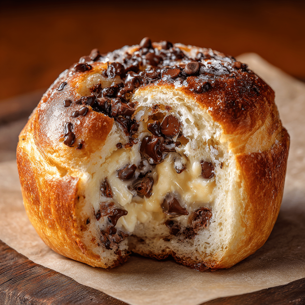 Heavenly Chocolate Chip Sourdough Cruffins for Dessert Lovers 5 Delicious chocolate chip sourdough cruffins fresh from the oven