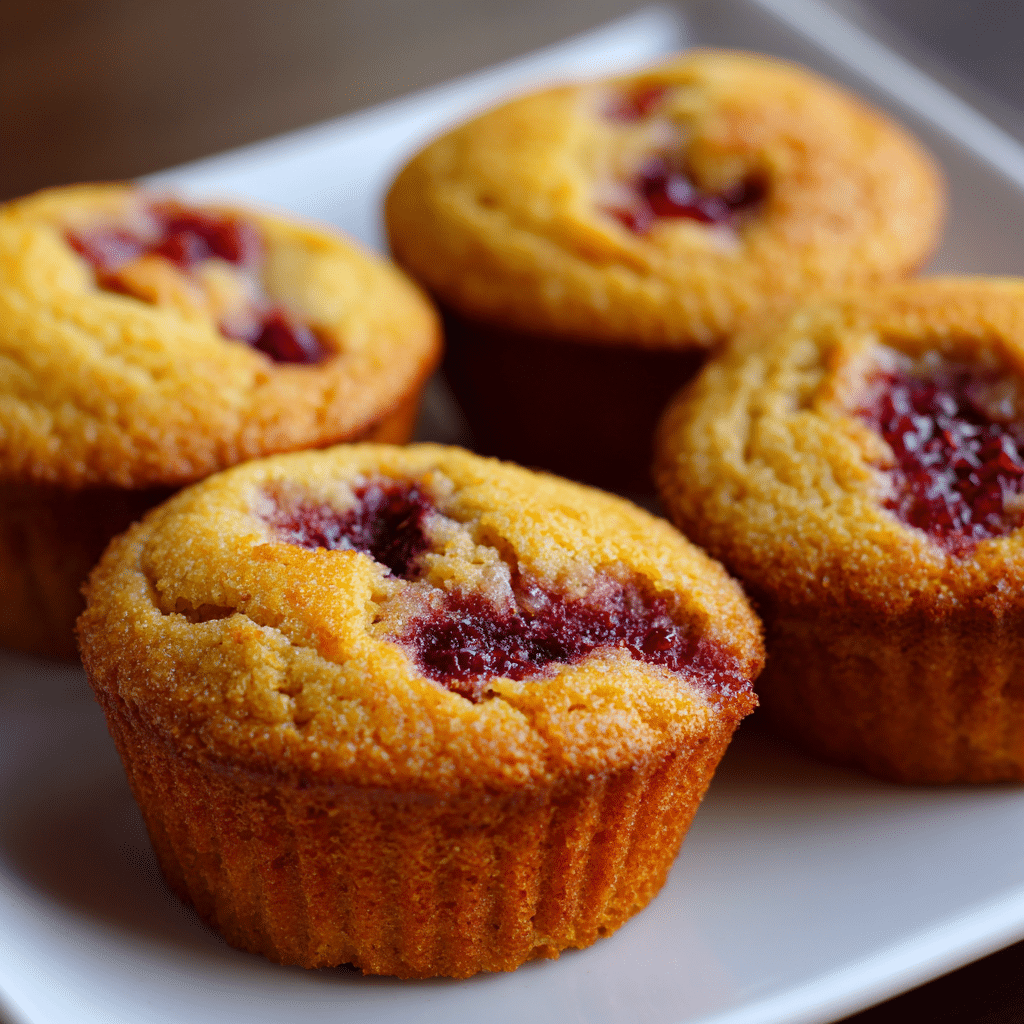 Easy Corn Muffins Recipe: Deliciously Soft and Fluffy 5 Freshly baked corn muffins in white plate, golden and fluffy