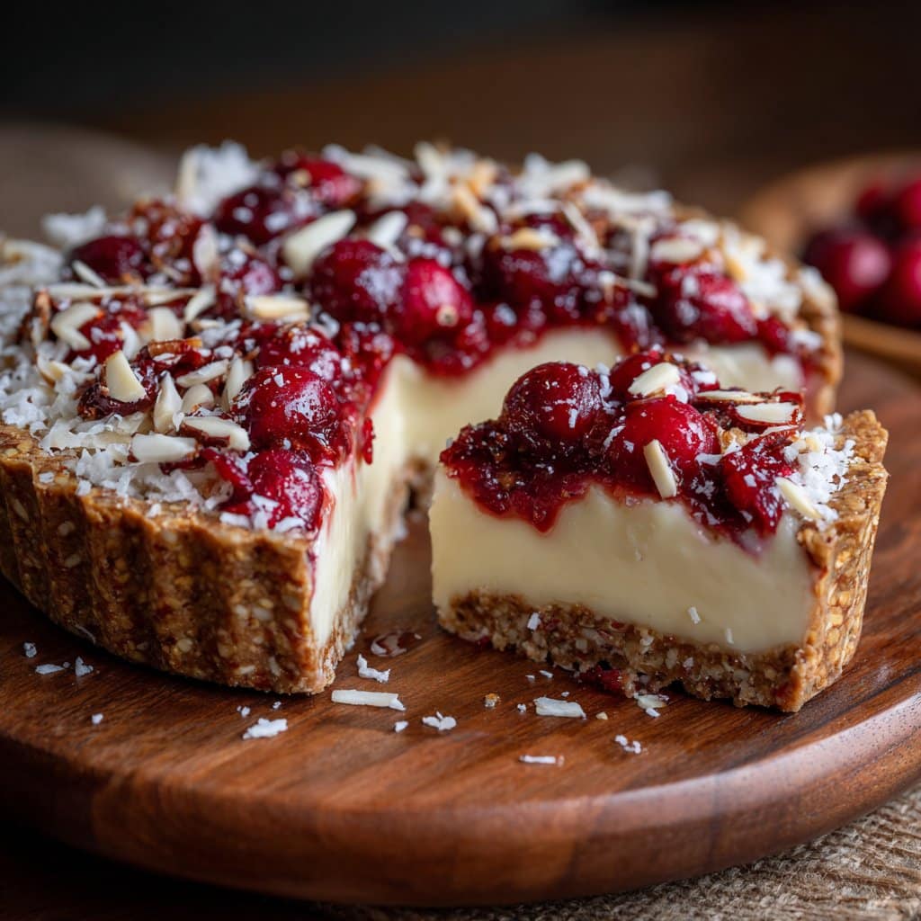 Festive White Chocolate Cranberry Tart
