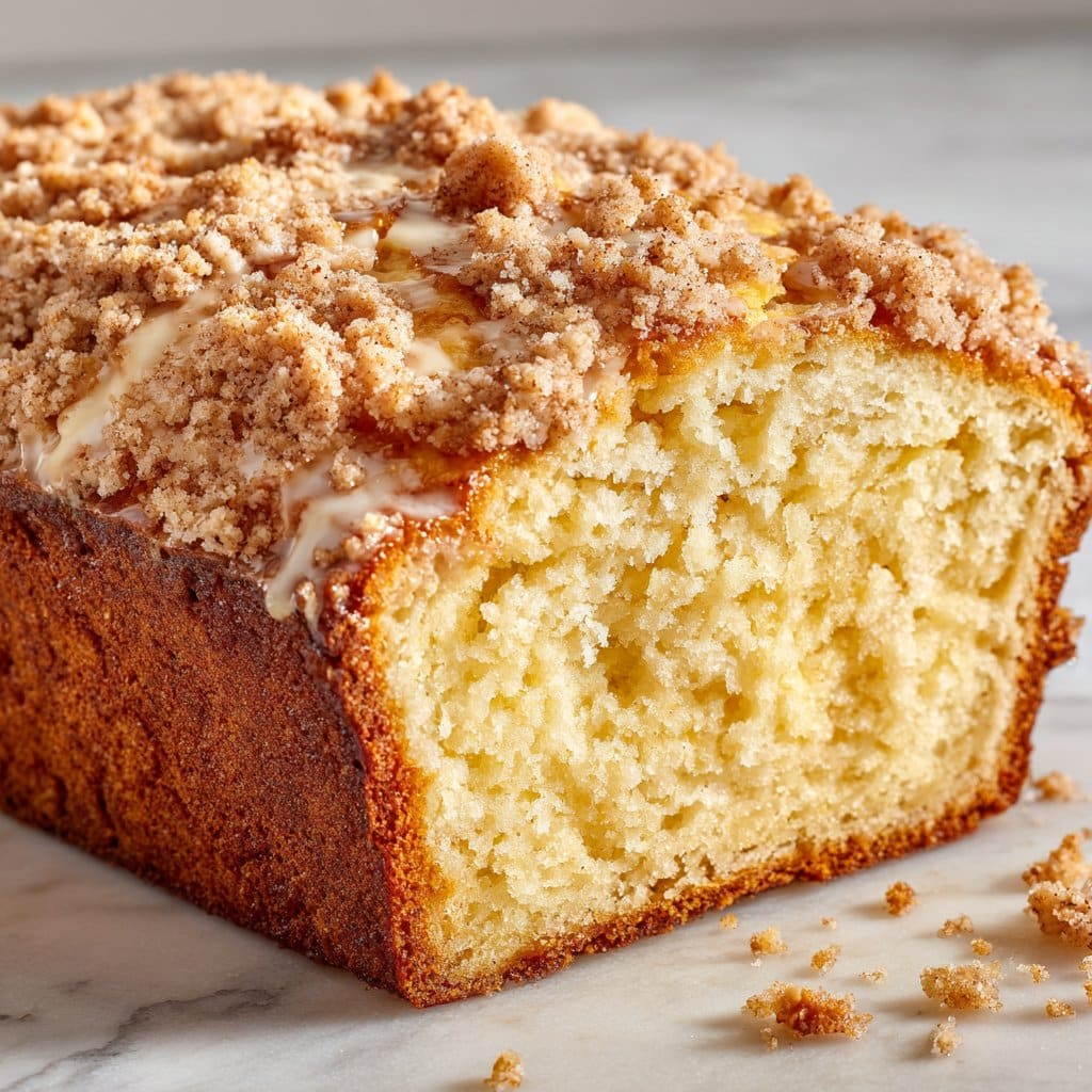 Vanilla Eggnog Bread with Crumb Topping