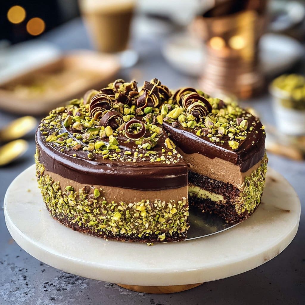 Dubai Chocolate Cake with Pistachio Cream 4 Dubai Chocolate Cake