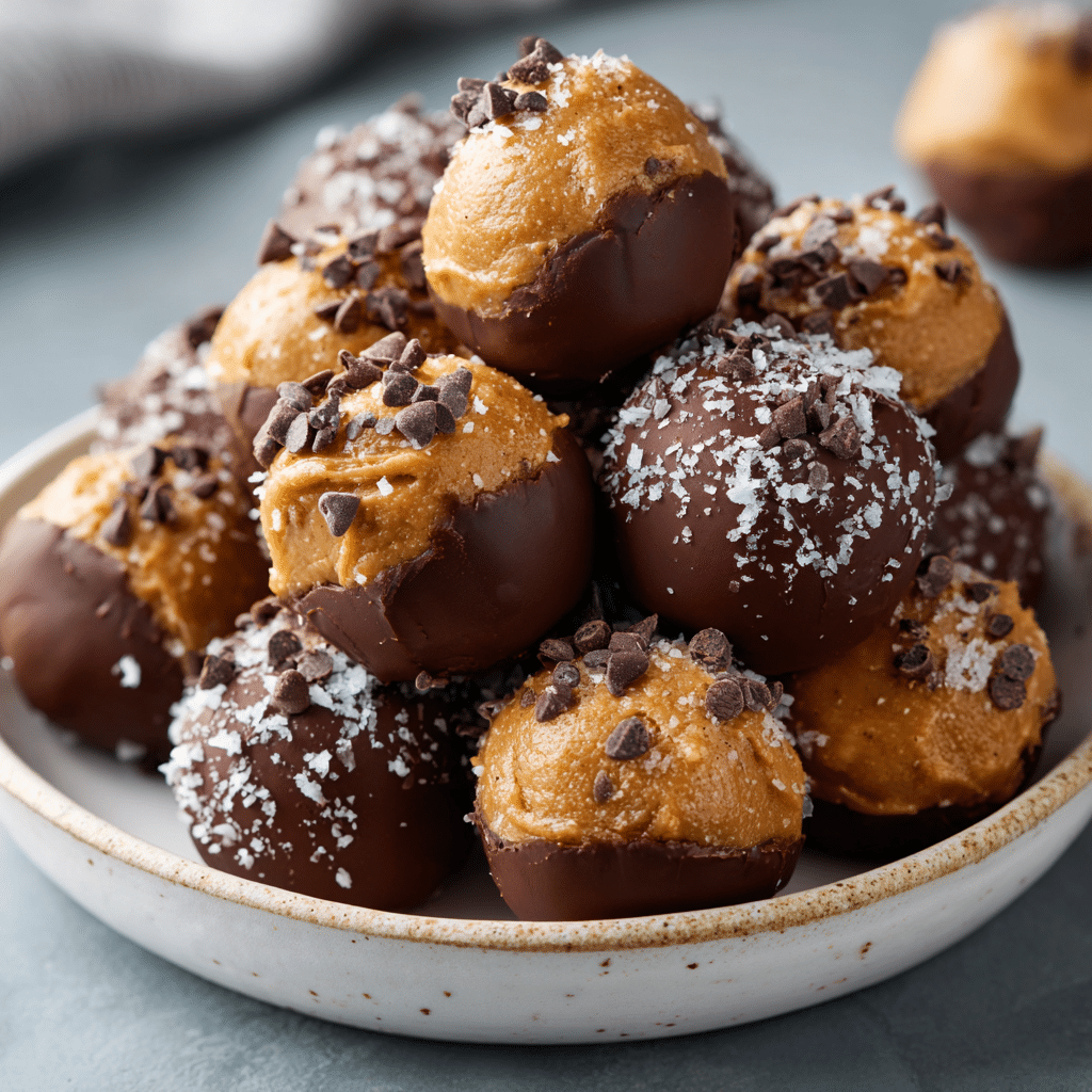 Irresistible Peanut Butter Truffles That Will Delight Your Taste Buds 5 Homemade peanut butter truffles coated in chocolate and garnished with nuts