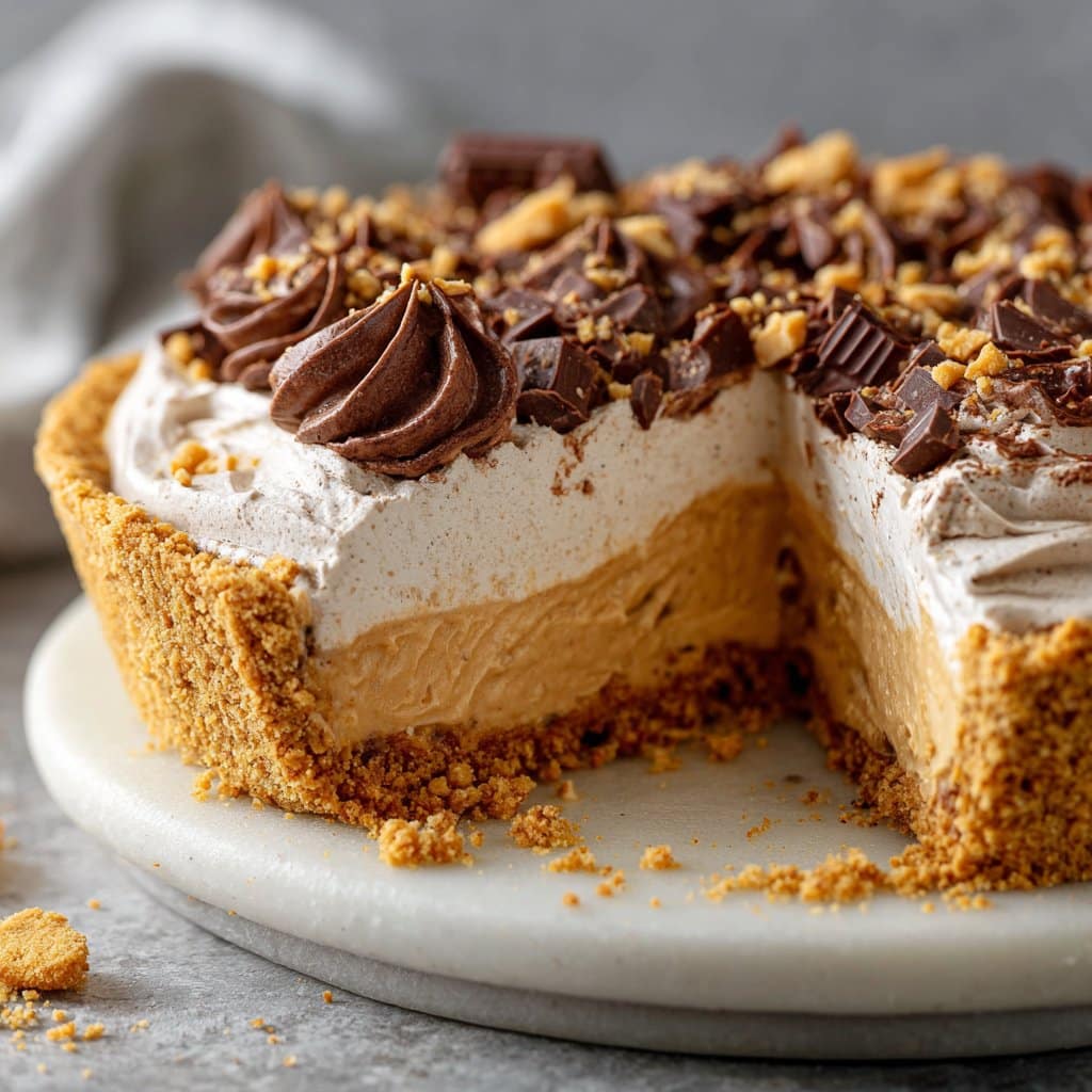 No-Bake Cream Cheese Peanut Butter Pie with Chocolate Whipped Cream 4 No-Bake Cream Cheese Peanut Butter Pie with Chocolate Whipped Cream