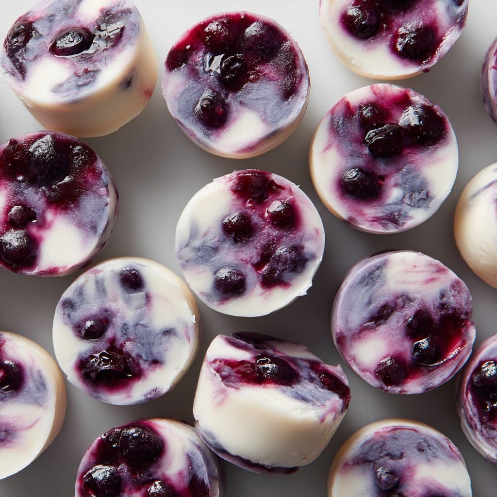 Delightful Blueberry Swirl Yogurt Bites for Refreshing Treats 4 Blueberry Swirl Yogurt Bites