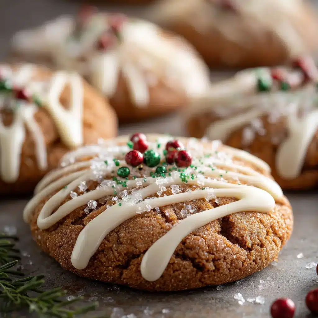Chewy Maple Cinnamon Cookies with White Chocolate Delight 3 Chewy maple cinnamon cookies with white chocolate on a rustic wooden table.