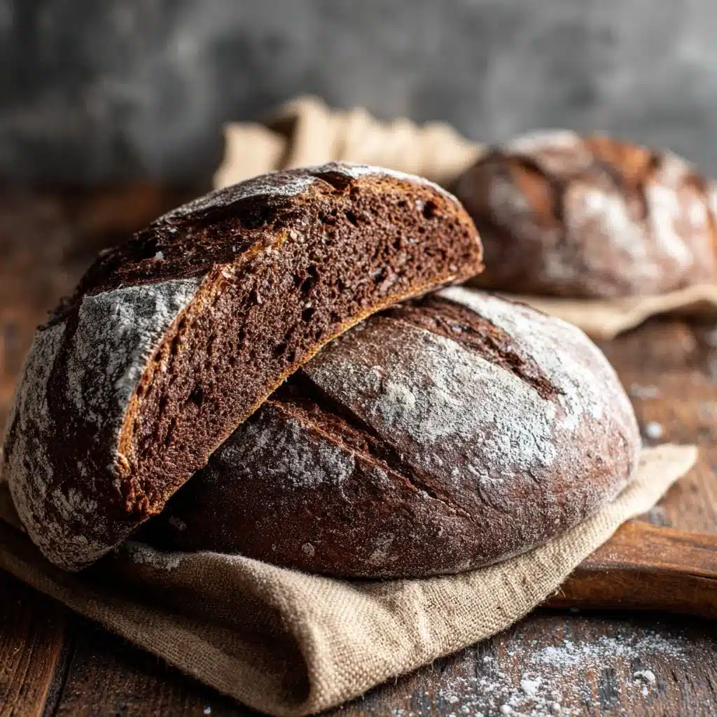 Easy Chocolate Sourdough Bread Recipe: A Chocolate Lover's Dream 4 Loaf of easy chocolate sourdough bread with chocolate chunks