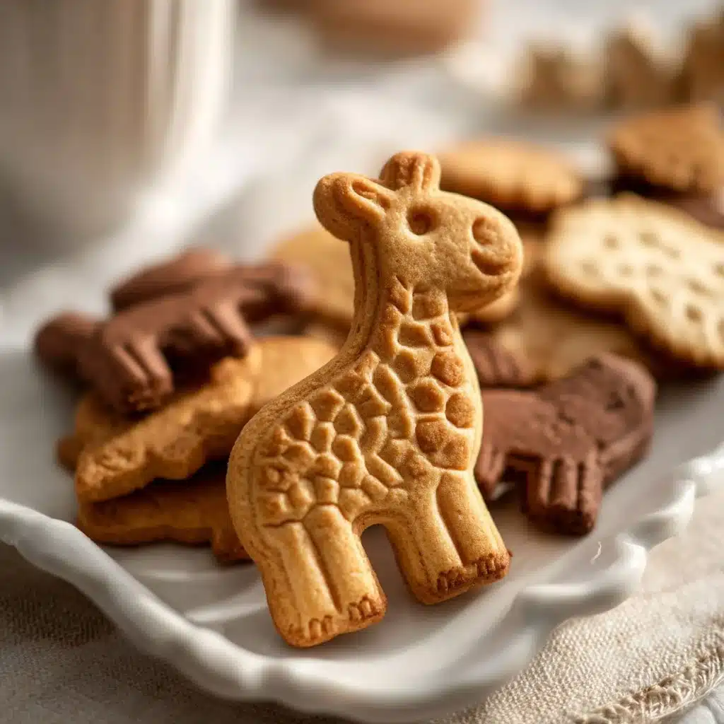 Delightful Homemade Animal Crackers: Chocolate & Cinnamon Recipe 3 Batch of homemade animal crackers shaped like various animals on a wooden table.
