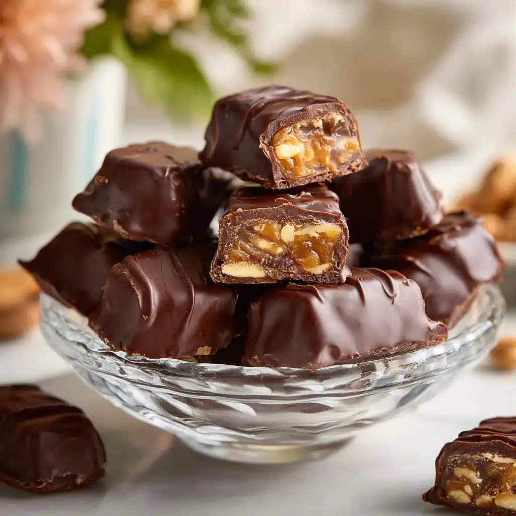 Homemade Date Snickers bars made with natural ingredients.