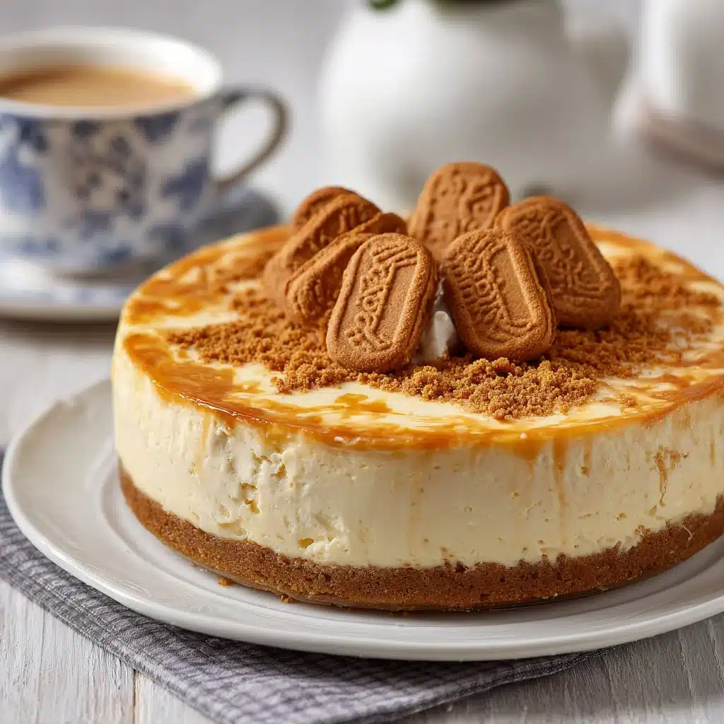 Indulge in Decadence: Lotus Biscoff Cheesecake Recipe 1 Delicious Lotus Biscoff Cheesecake with a cookie crust and creamy filling