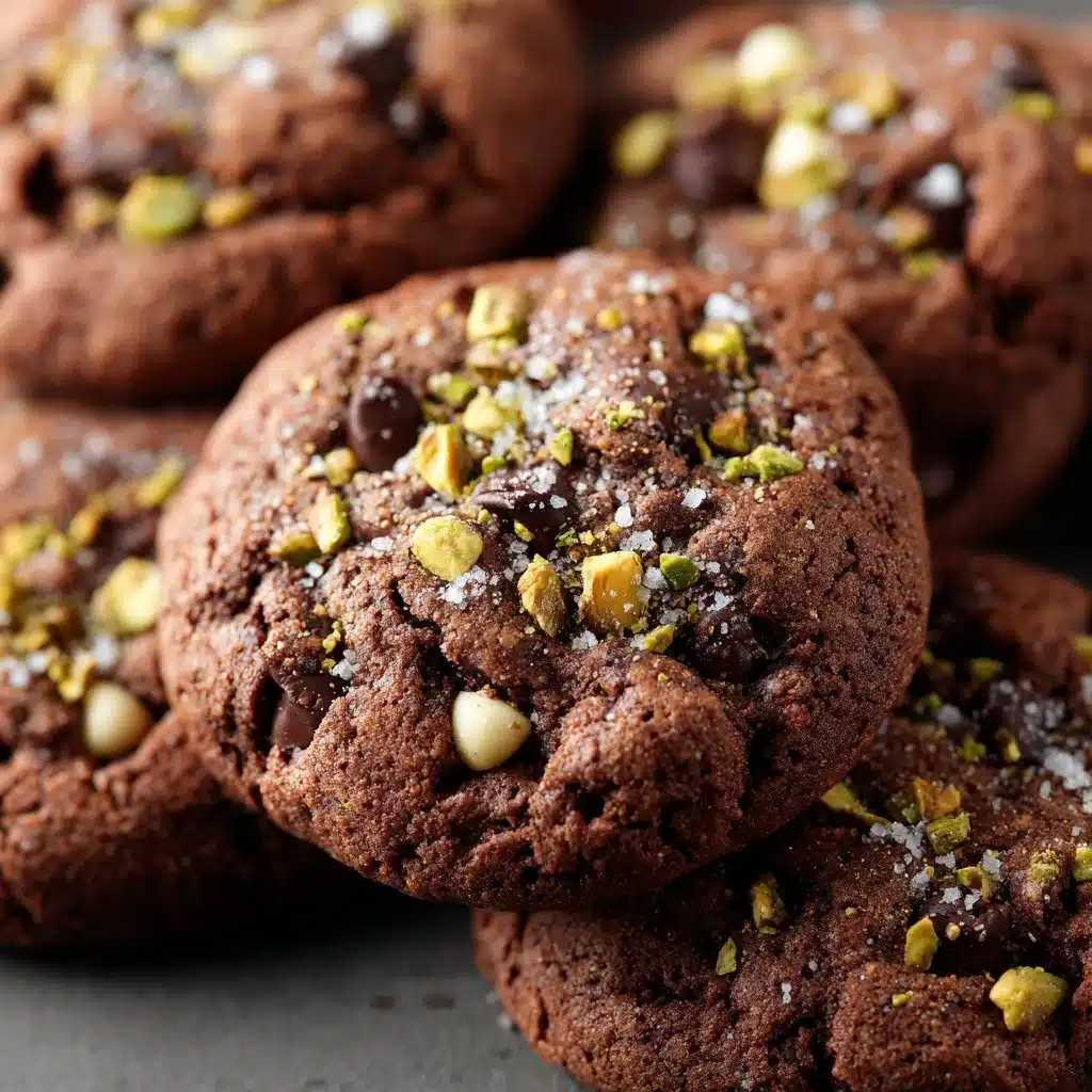 Triple Chocolate Pistachio Filled Cookies ready for baking