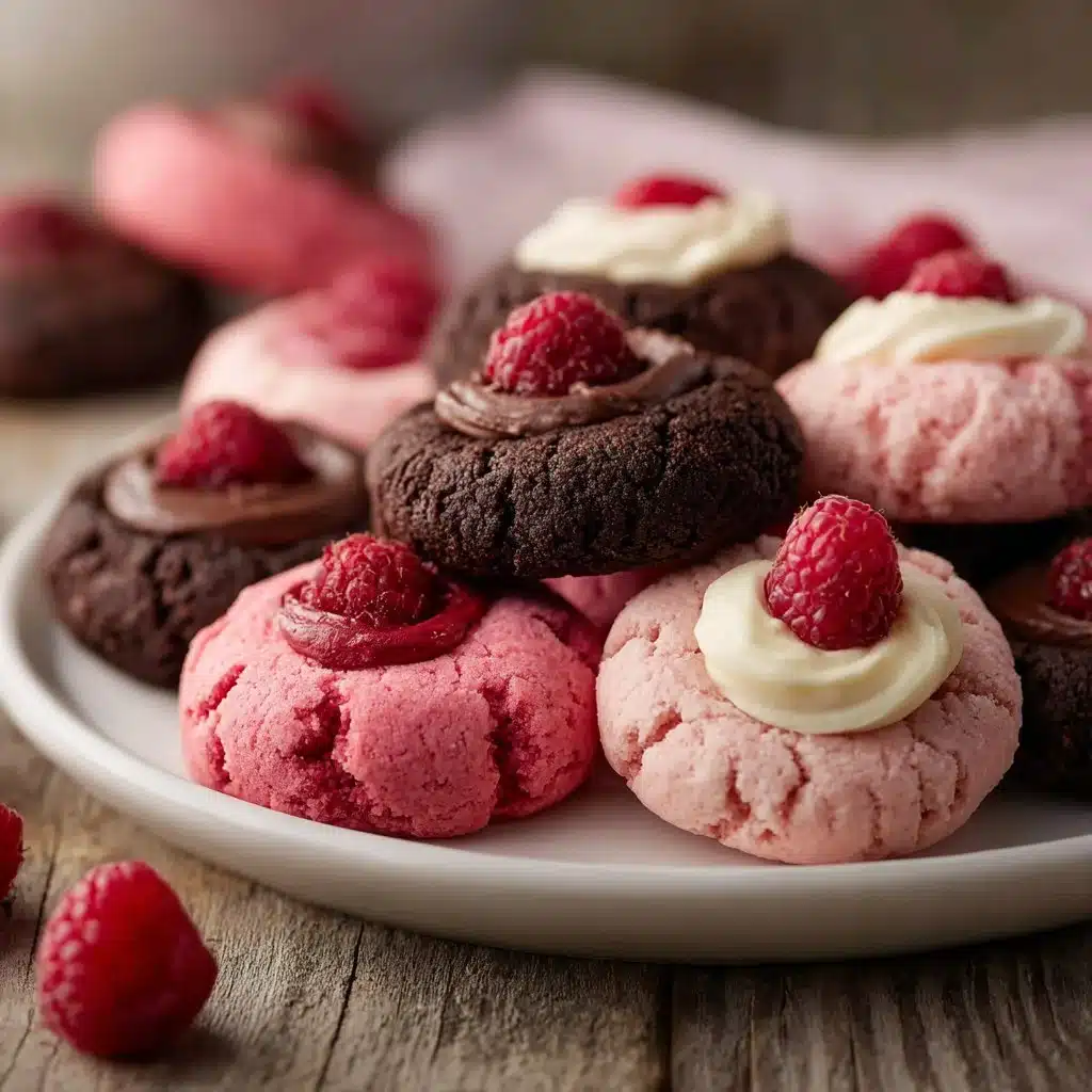 Indulge in Valentine Ganache Cookies: A Sweet Love Story 3 Delicious Valentine Ganache Cookies topped with rich chocolate ganache