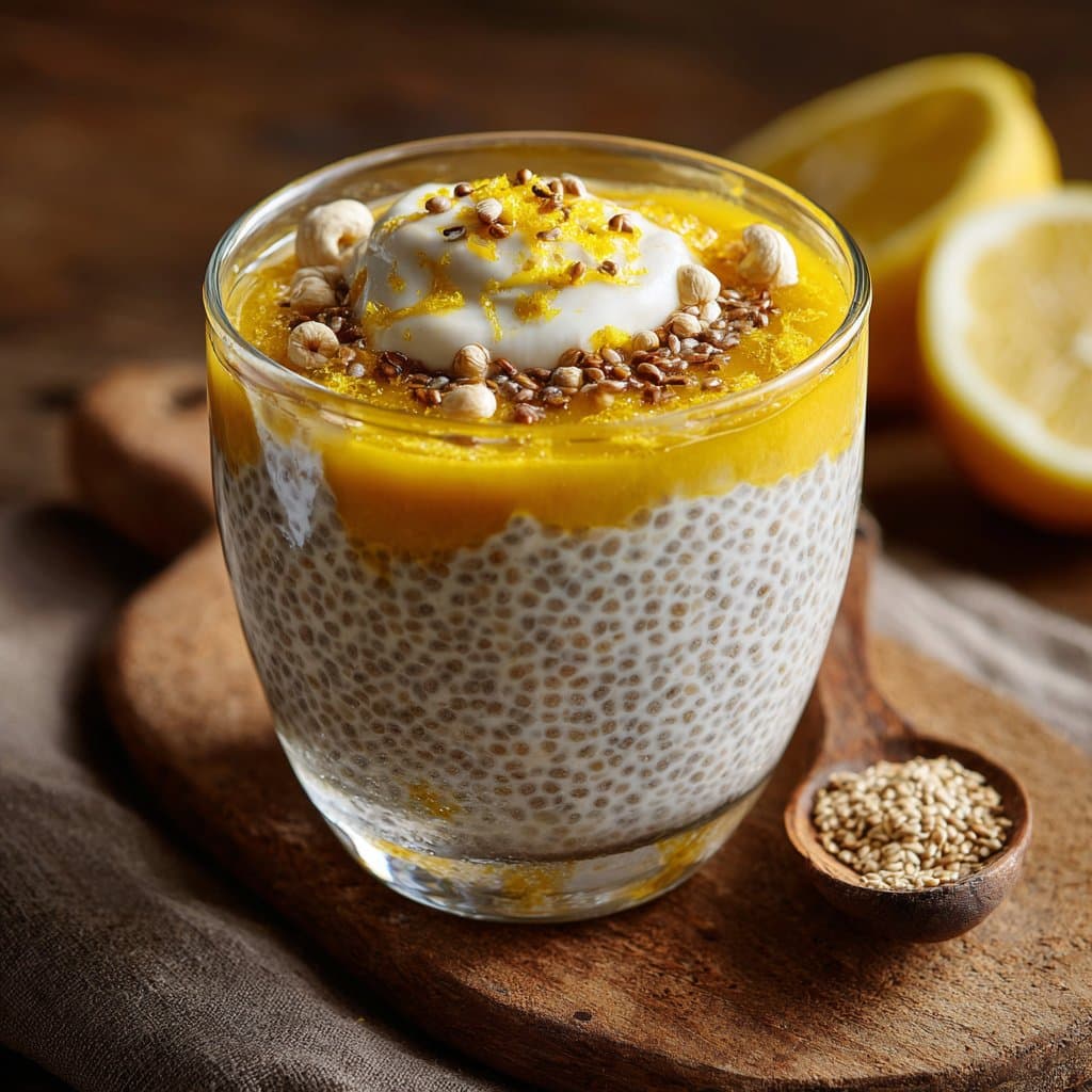 Creamy Lemon Chia Pudding with Oat Milk to Brighten Your Day 4 Lemon Cream Chia Pudding with Oat Milk